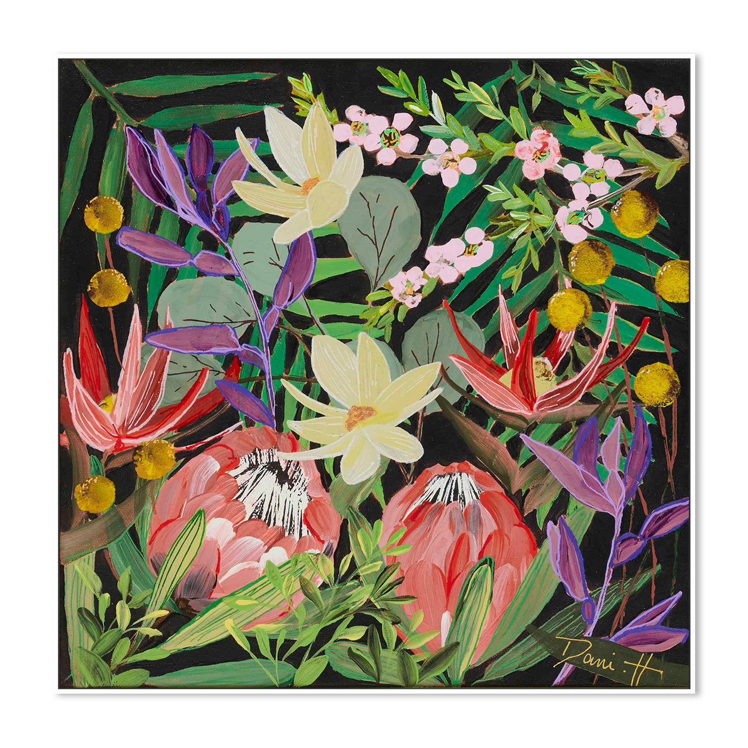 wall-art-print-canvas-poster-framed-Bouquet, Style E-5