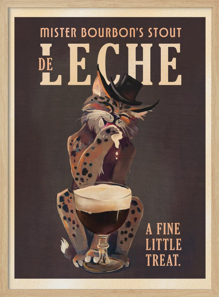 wall-art-print-canvas-poster-framed-Bourbon De Leche Guinness Style Cat Art , By Brett Gramse-1