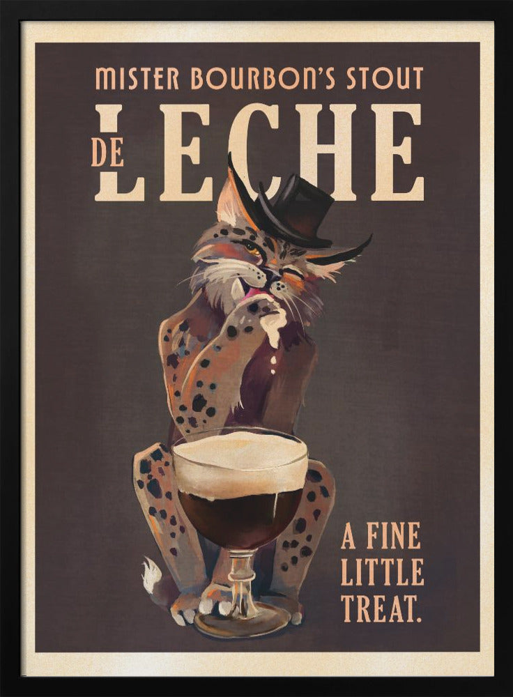 wall-art-print-canvas-poster-framed-Bourbon De Leche Guinness Style Cat Art , By Brett Gramse-2