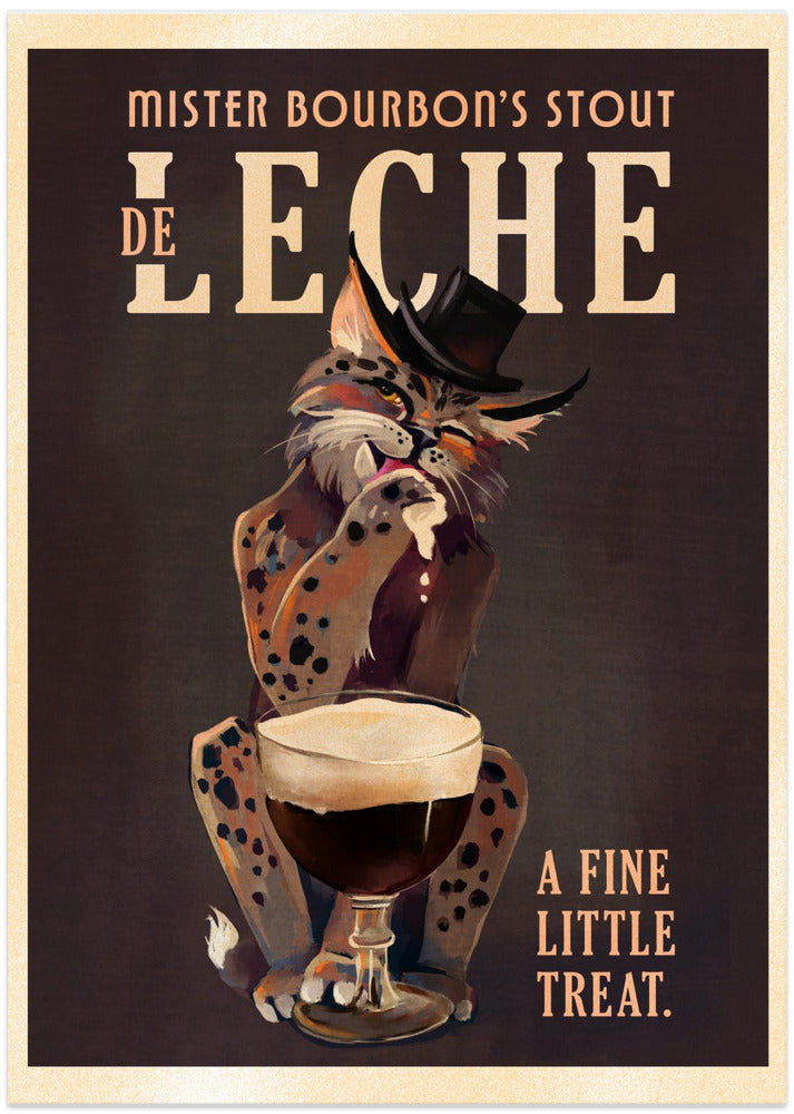 wall-art-print-canvas-poster-framed-Bourbon De Leche Guinness Style Cat Art , By Brett Gramse-4
