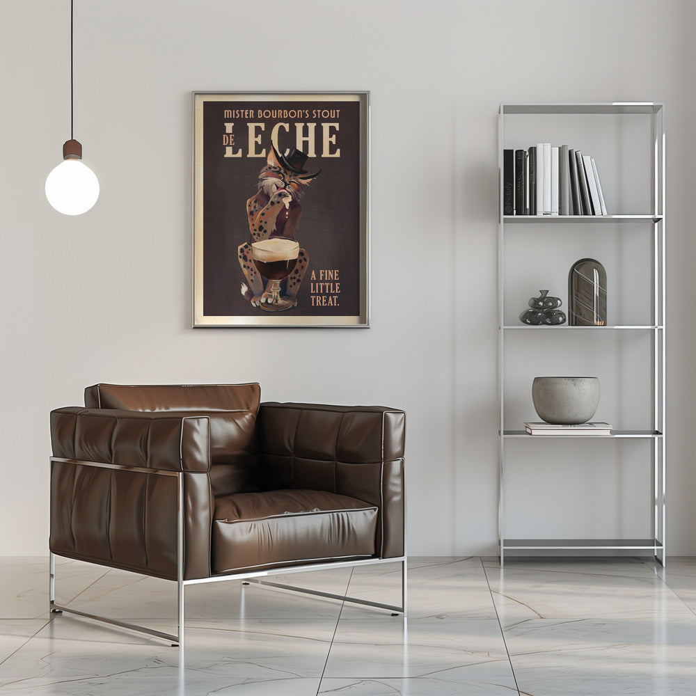 wall-art-print-canvas-poster-framed-Bourbon De Leche Guinness Style Cat Art , By Brett Gramse-5