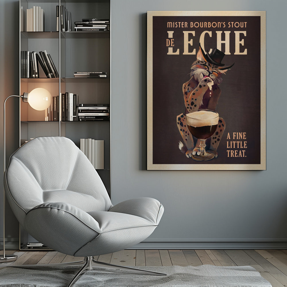 wall-art-print-canvas-poster-framed-Bourbon De Leche Guinness Style Cat Art , By Brett Gramse-9