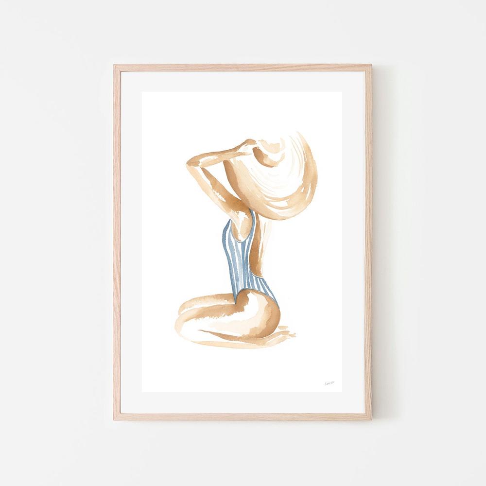 wall-art-print-canvas-poster-framed-Breezy Beach Babe, Style A , By Cass Deller-6
