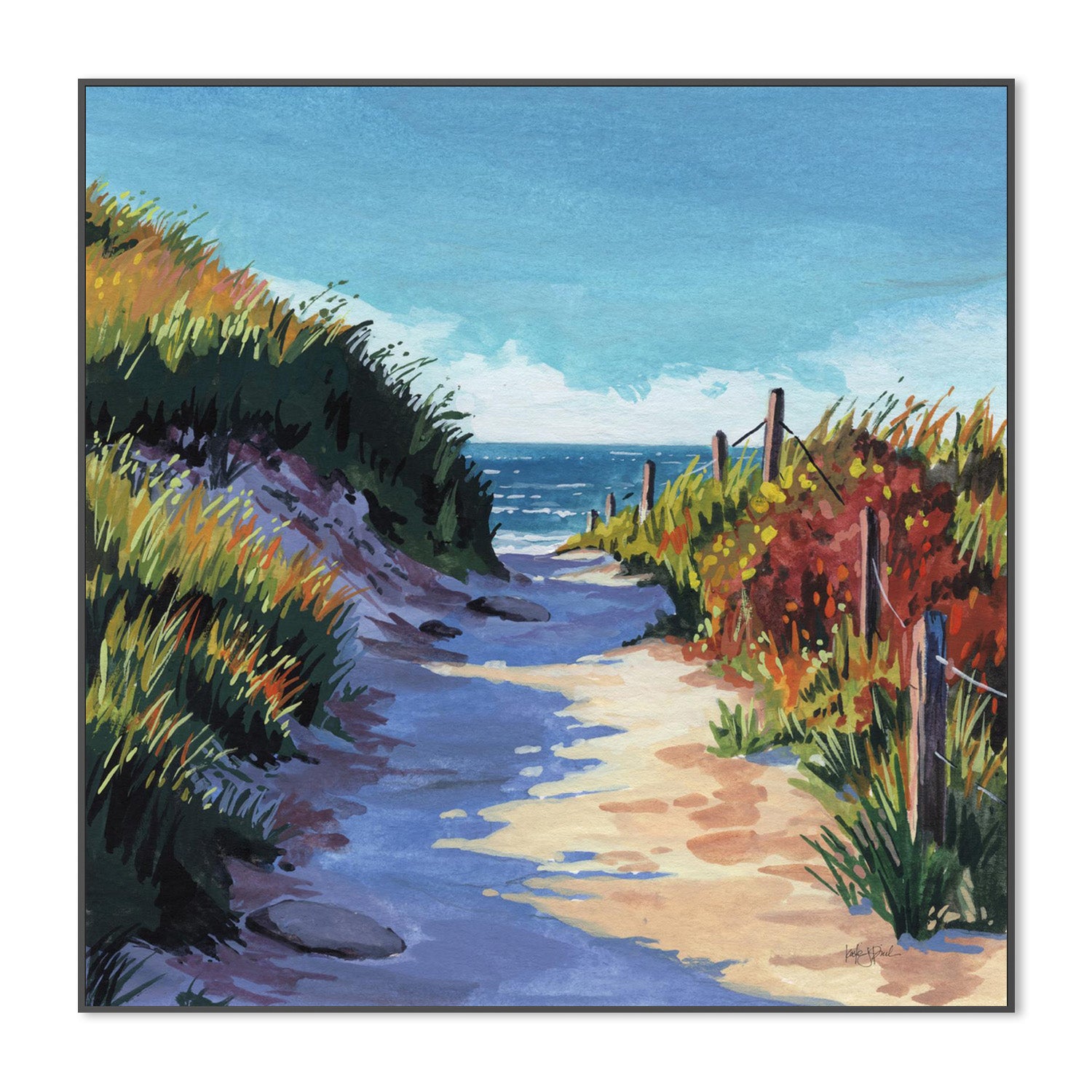 wall-art-print-canvas-poster-framed-Breezy Beach Pathway-3