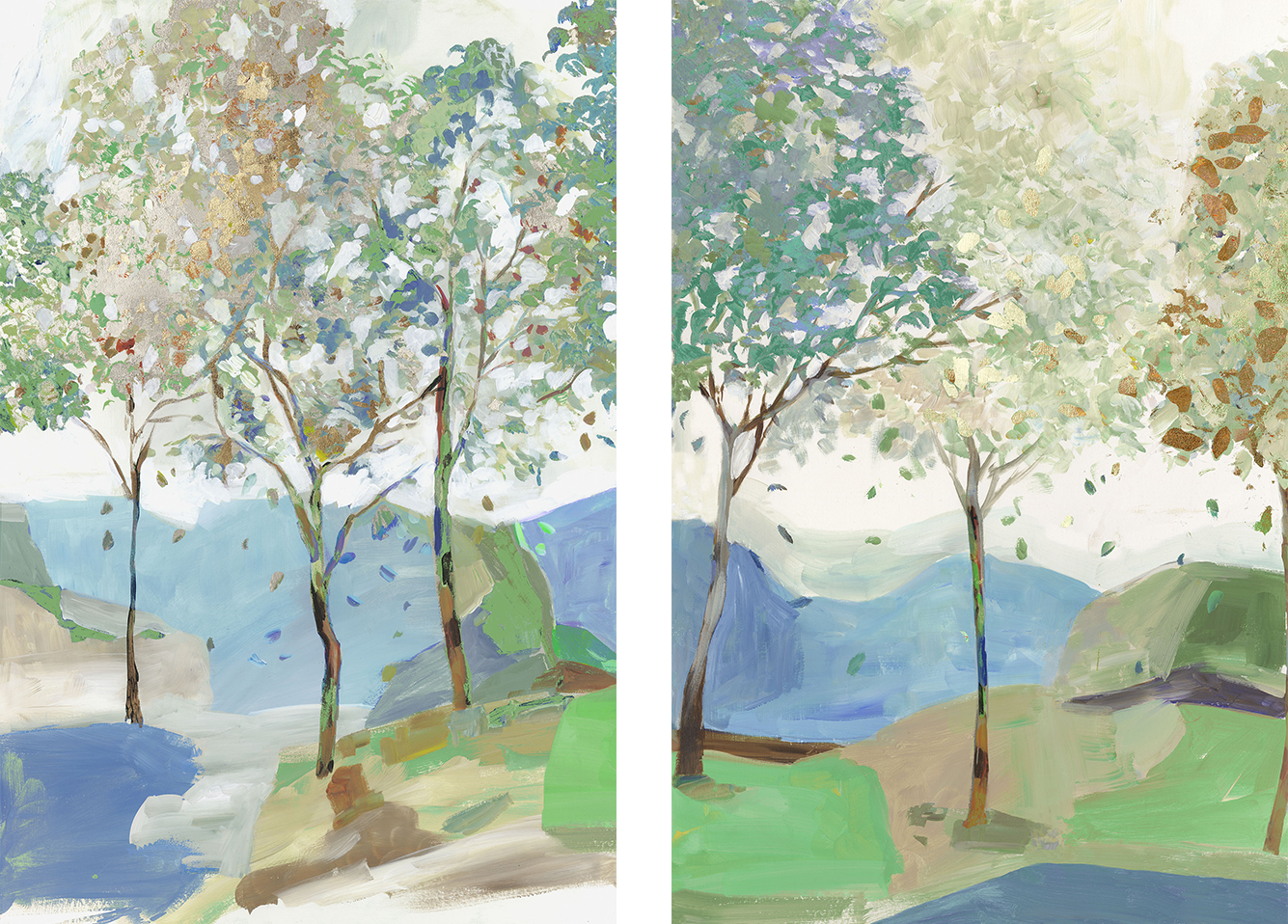 wall-art-print-canvas-poster-framed-Breezy Landscape, Style A & B, Set Of 2-1