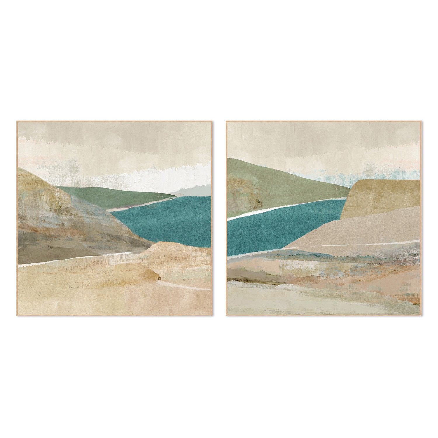 wall-art-print-canvas-poster-framed-Bright Stone Bay, Style A & B, Set Of 2 , By Flora Kouta-4