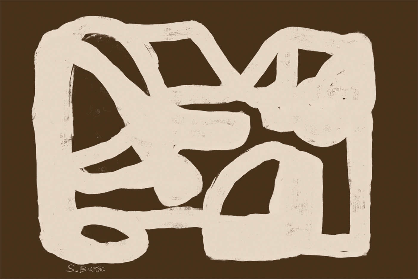wall-art-print-canvas-poster-framed-Brown Abstract , By Emily Wood-1