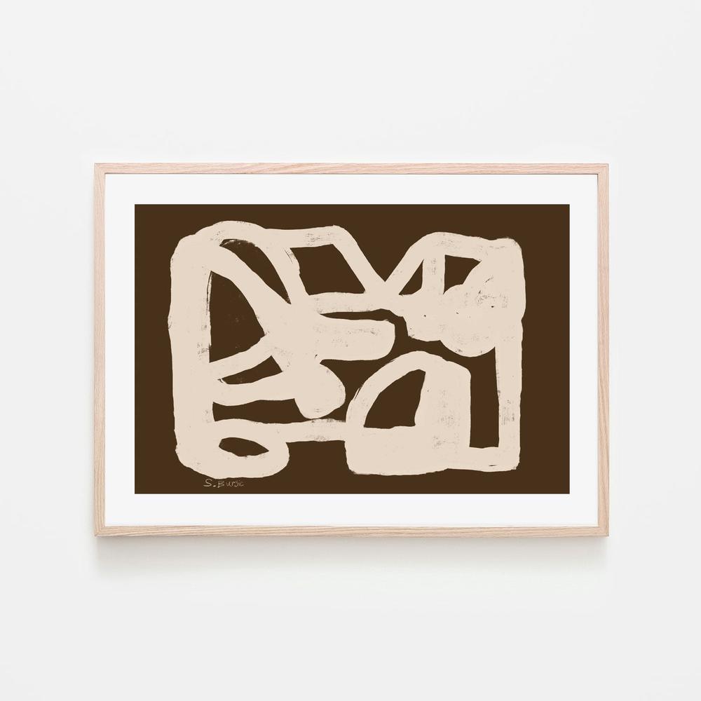 wall-art-print-canvas-poster-framed-Brown Abstract , By Emily Wood-6