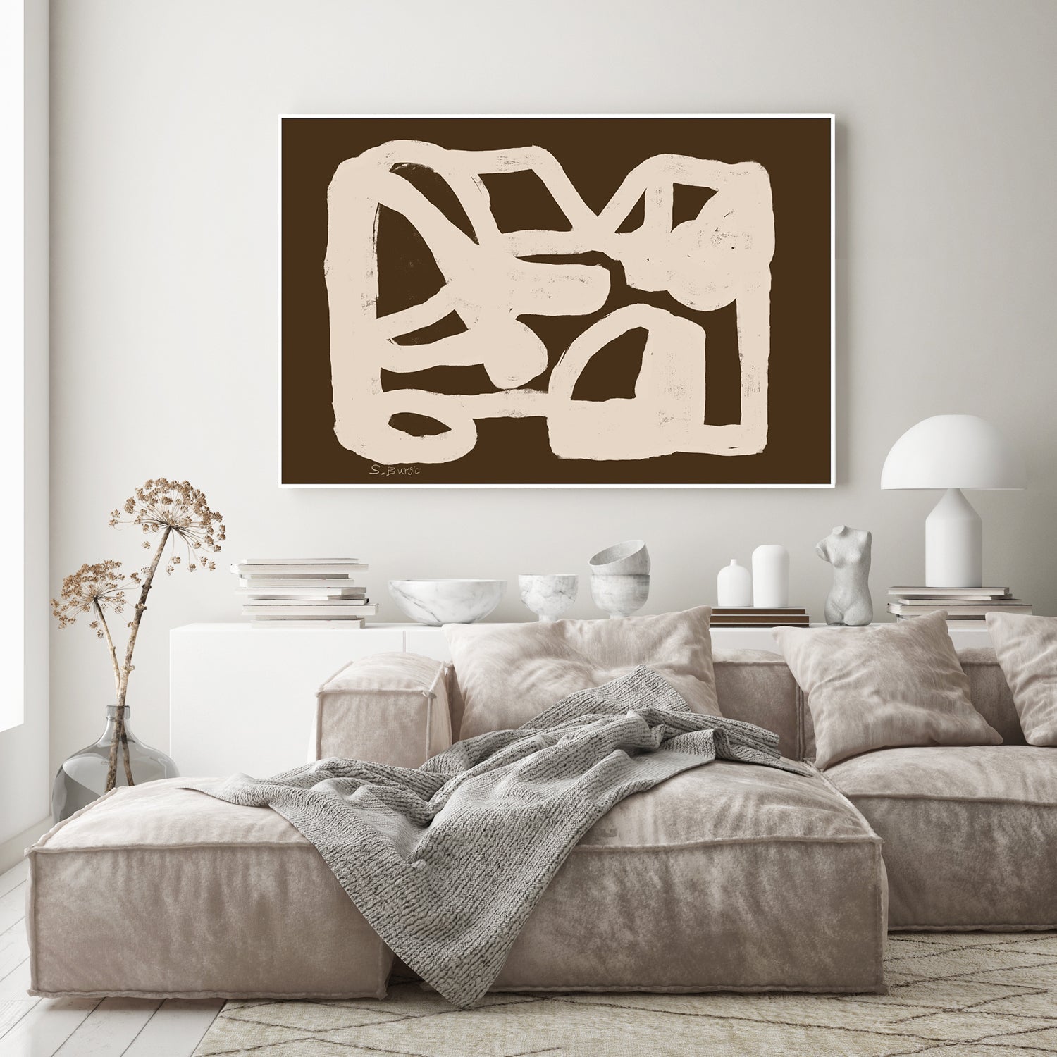 wall-art-print-canvas-poster-framed-Brown Abstract , By Emily Wood-7