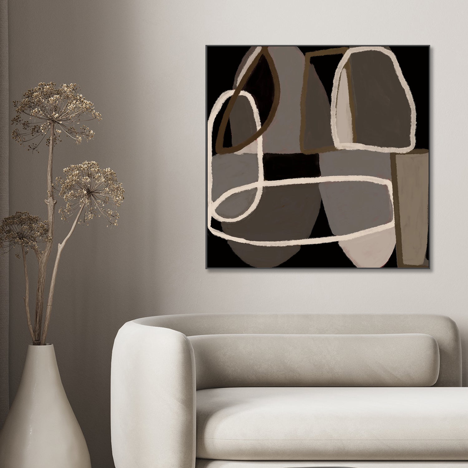 wall-art-print-canvas-poster-framed-Brown Abstract, Style A , By Sharyn Bursic-2