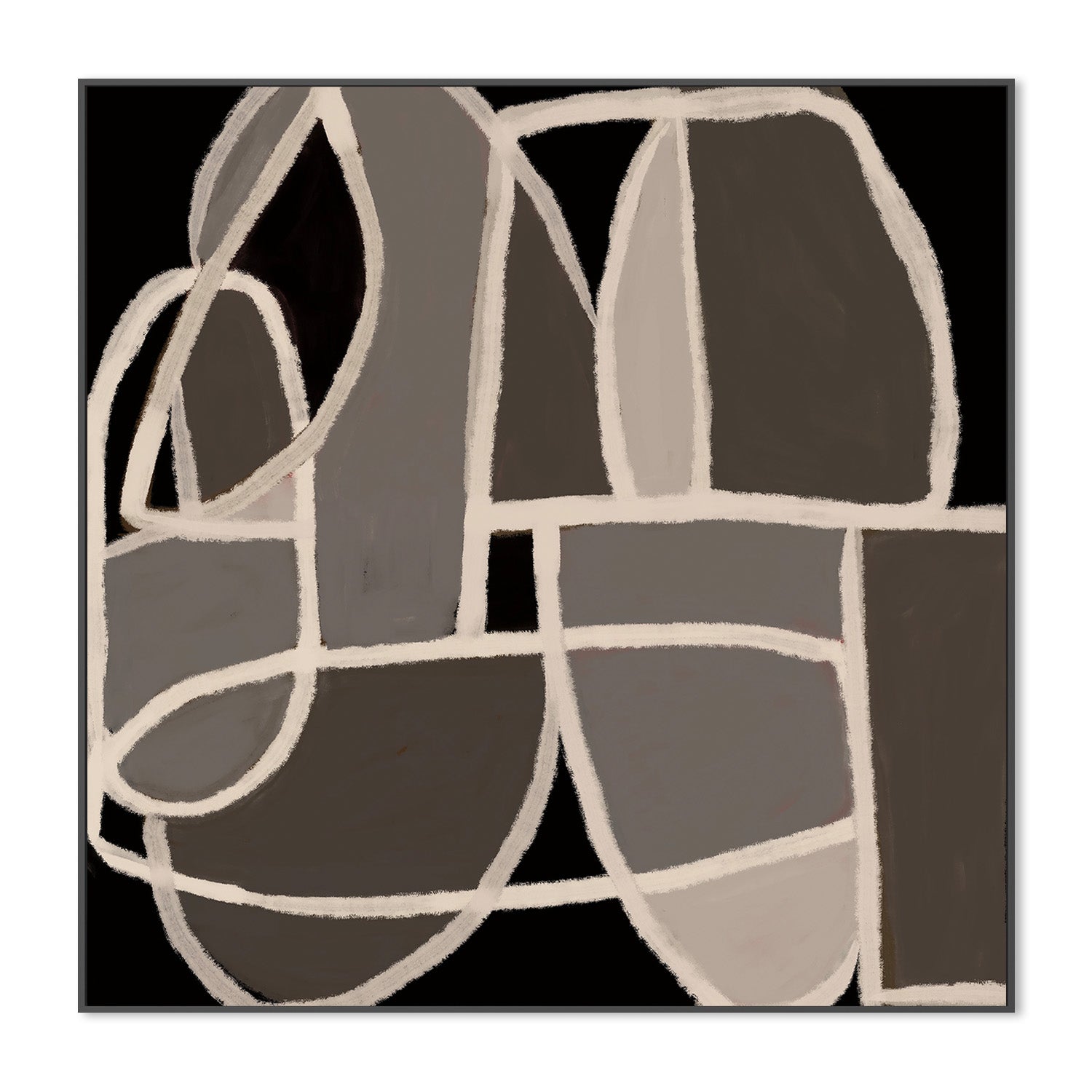 wall-art-print-canvas-poster-framed-Brown Grey Abstract , By Sharyn Bursic-3