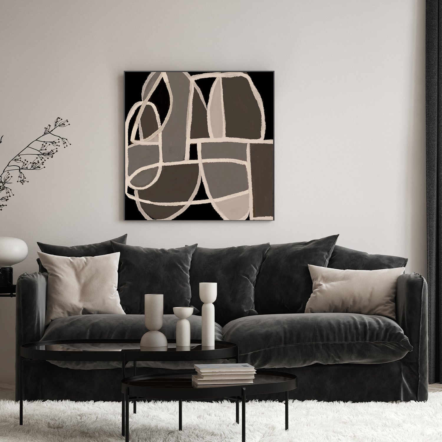 wall-art-print-canvas-poster-framed-Brown Grey Abstract , By Sharyn Bursic-7