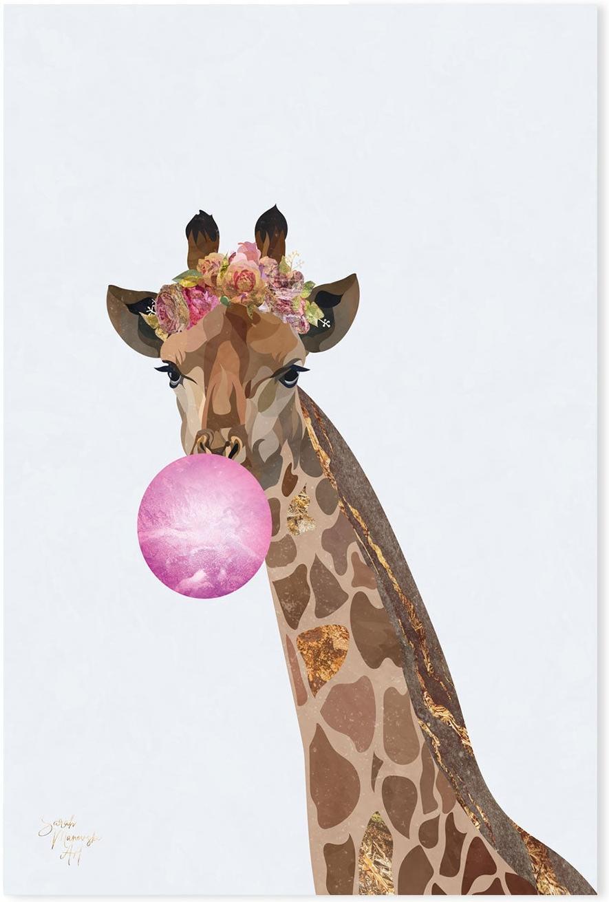 wall-art-print-canvas-poster-framed-Bubblegum Giraffe, Style B , By Sarah Manovski-GIOIA-WALL-ART