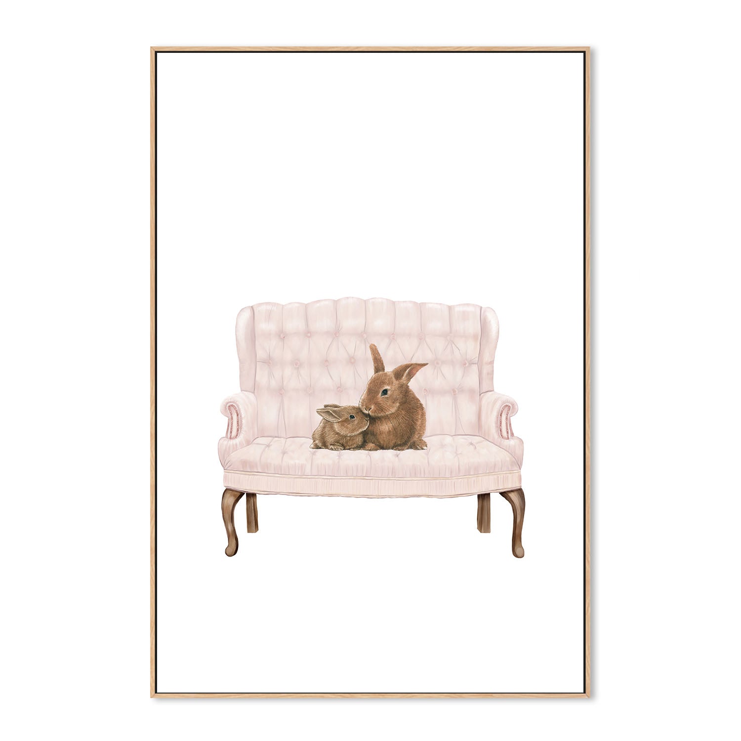 wall-art-print-canvas-poster-framed-Bunnies On Couch , By At Viv Home Prints-4