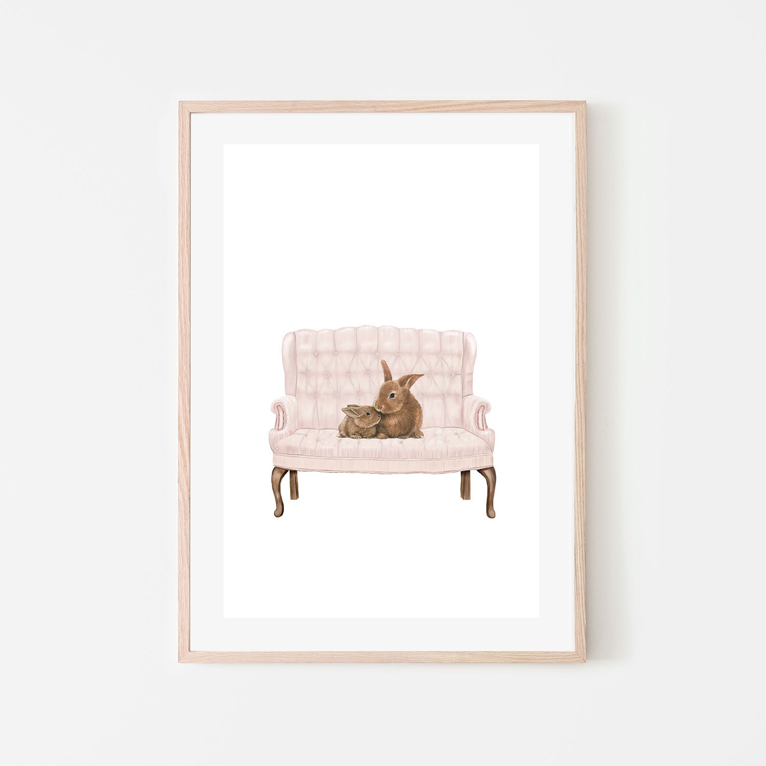 wall-art-print-canvas-poster-framed-Bunnies On Couch , By At Viv Home Prints-6