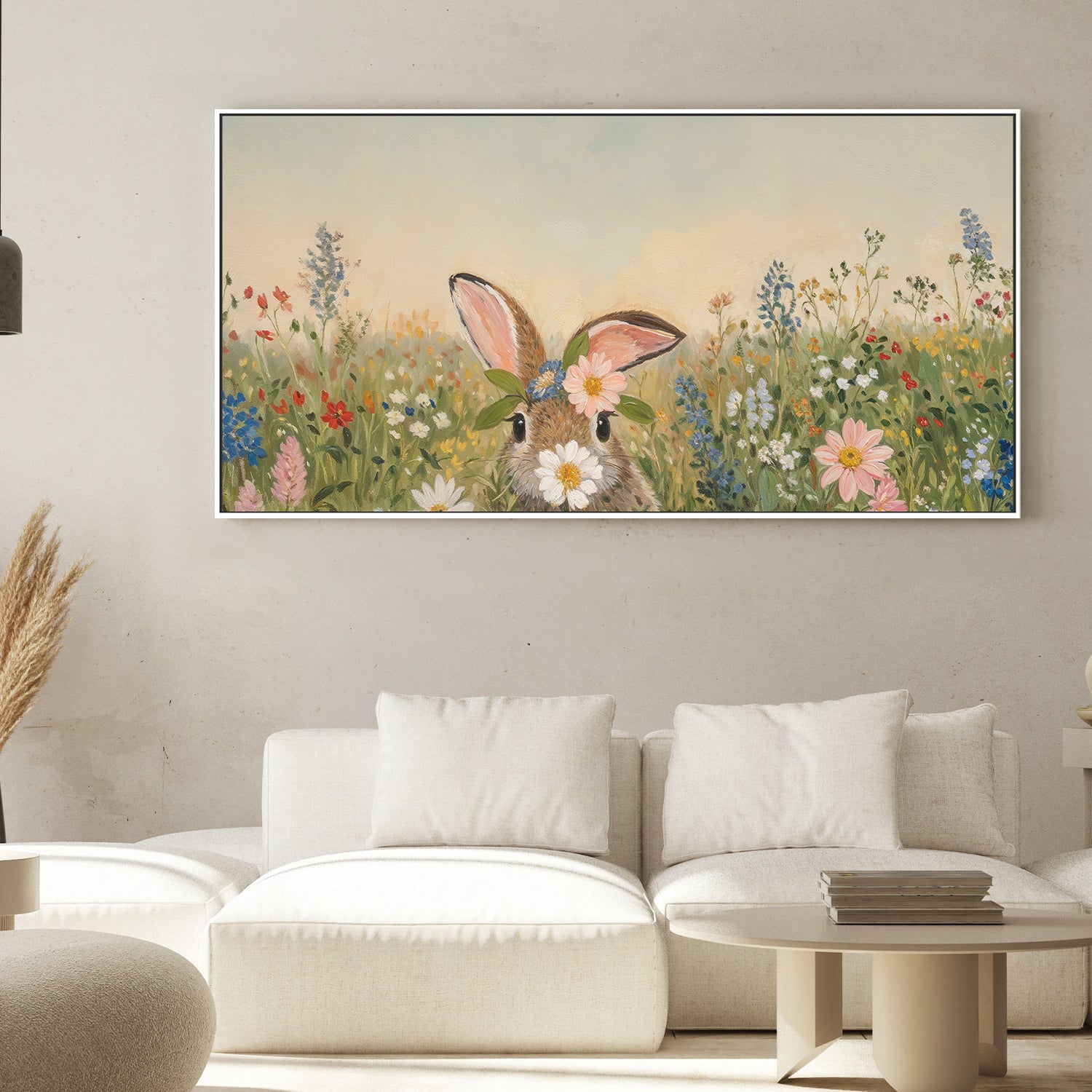 wall-art-print-canvas-poster-framed-Bunny in Flowers, Style A , By Lady Hana-2
