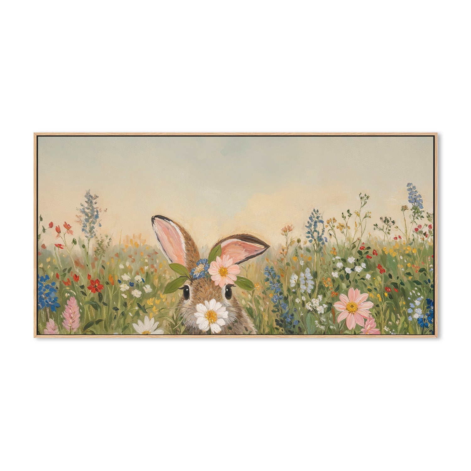wall-art-print-canvas-poster-framed-Bunny in Flowers, Style A , By Lady Hana-4