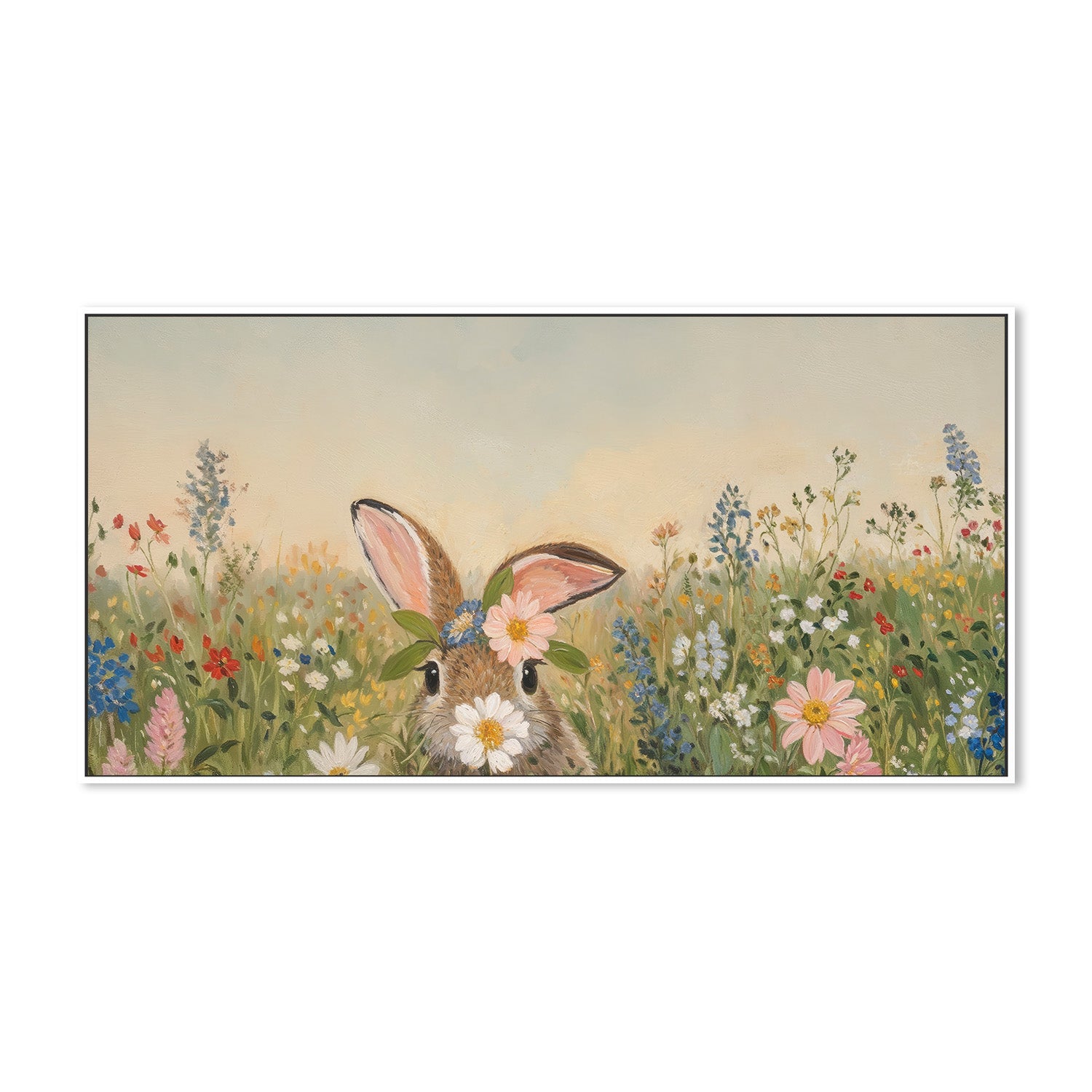 wall-art-print-canvas-poster-framed-Bunny in Flowers, Style A , By Lady Hana-5
