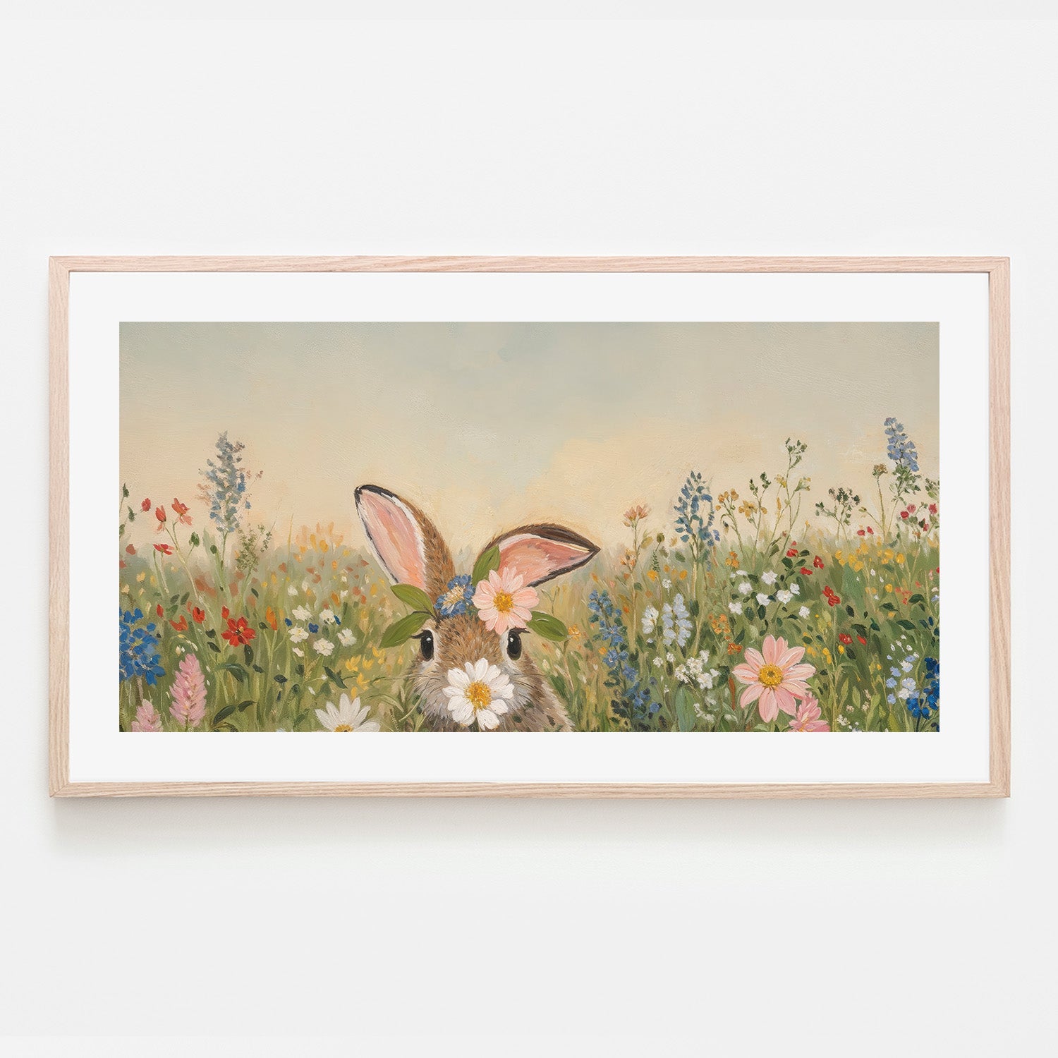 wall-art-print-canvas-poster-framed-Bunny in Flowers, Style A , By Lady Hana-6