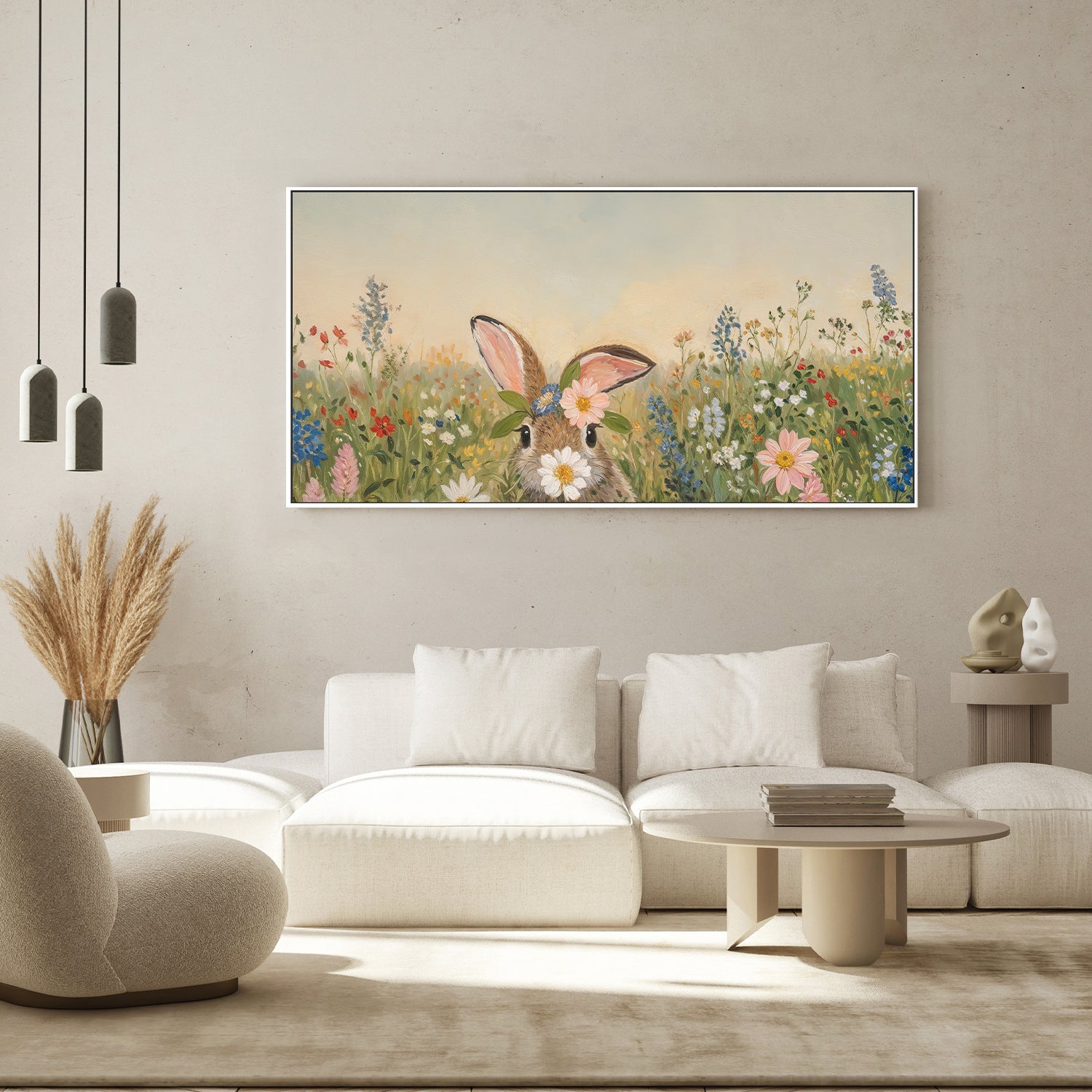 wall-art-print-canvas-poster-framed-Bunny in Flowers, Style A , By Lady Hana-7