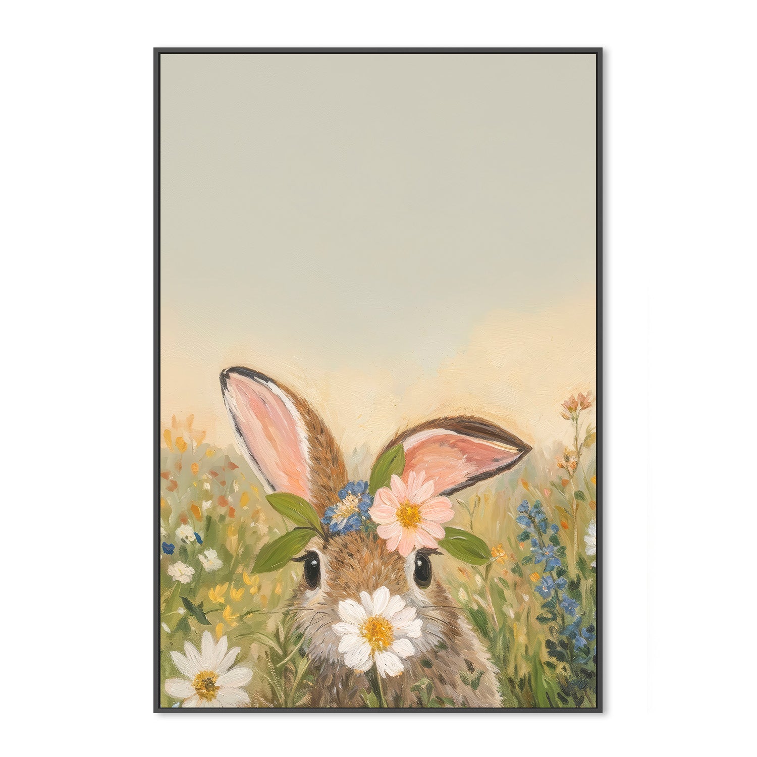 wall-art-print-canvas-poster-framed-Bunny in Flowers, Style B , By Lady Hana-3