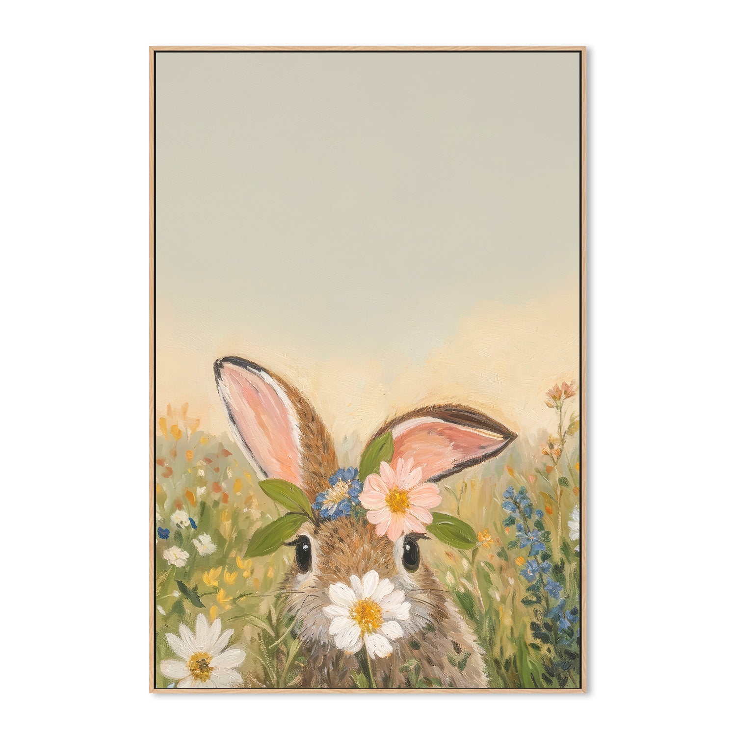 wall-art-print-canvas-poster-framed-Bunny in Flowers, Style B , By Lady Hana-4