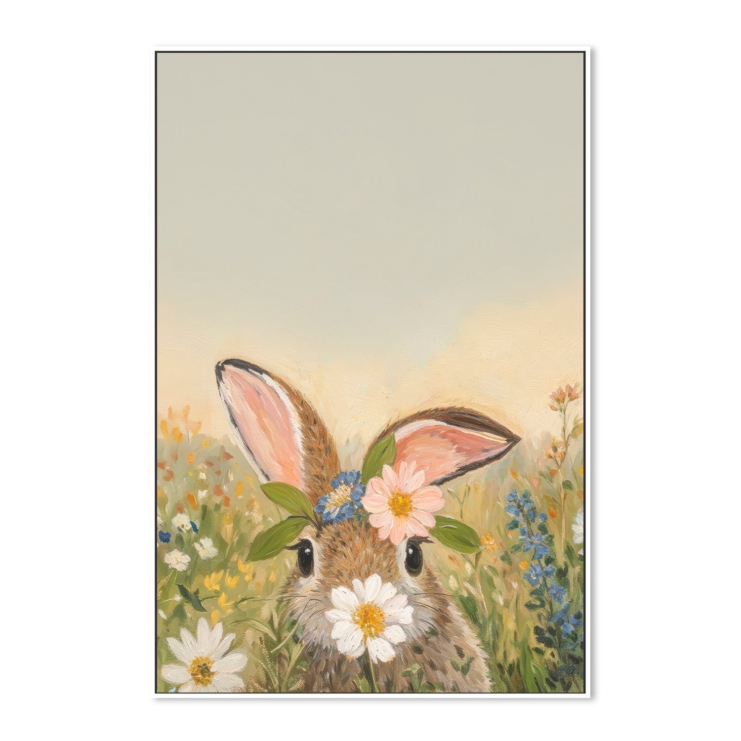 wall-art-print-canvas-poster-framed-Bunny in Flowers, Style B , By Lady Hana-5