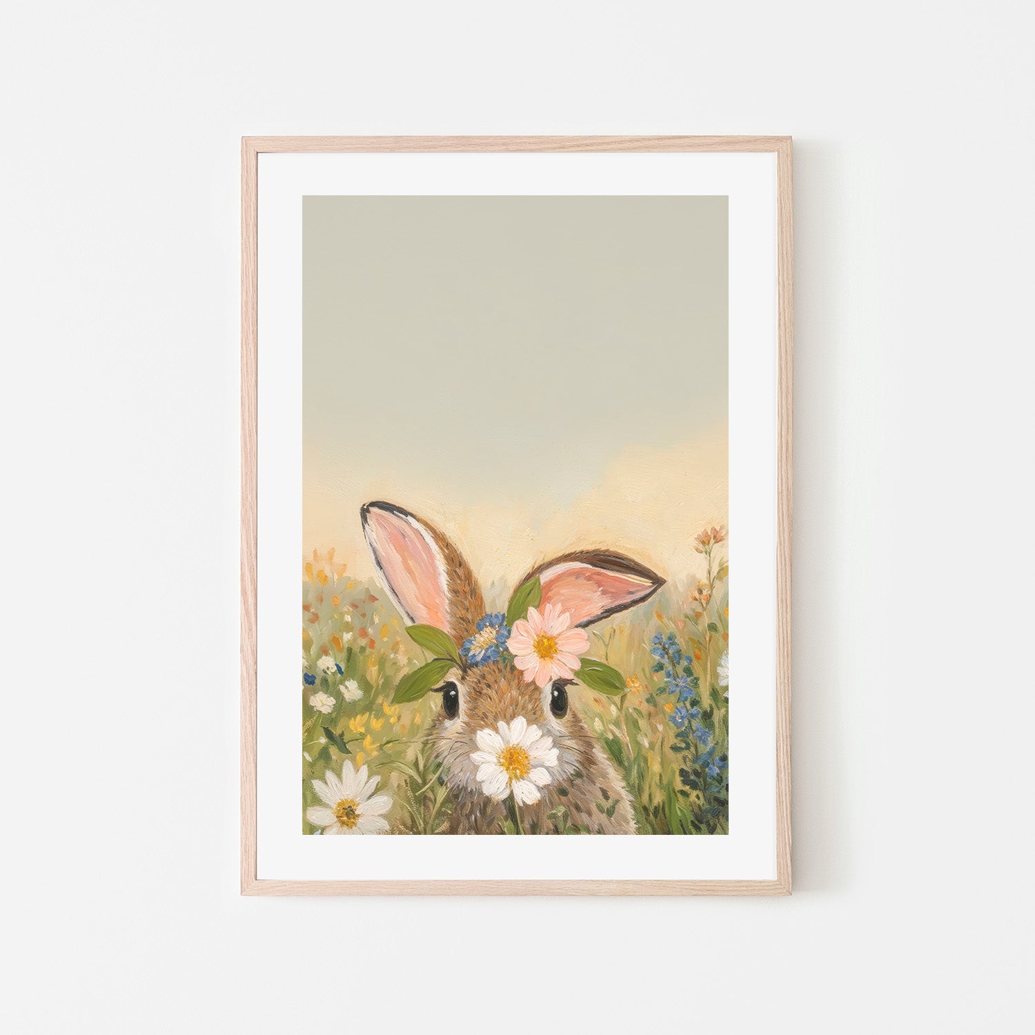 wall-art-print-canvas-poster-framed-Bunny in Flowers, Style B , By Lady Hana-6
