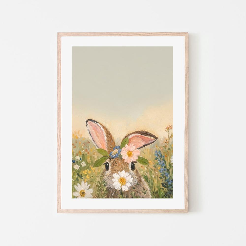 wall-art-print-canvas-poster-framed-Bunny in Flowers, Style B , By Lady Hana-6