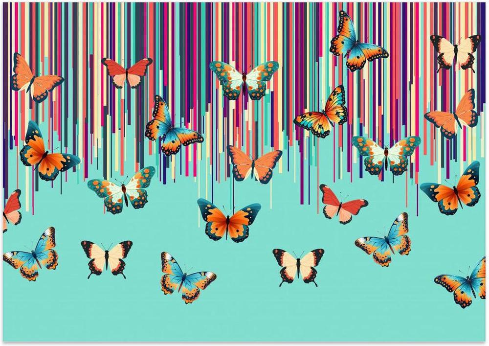 wall-art-print-canvas-poster-framed-Butterflies Stripes , By Sue Skellern-1