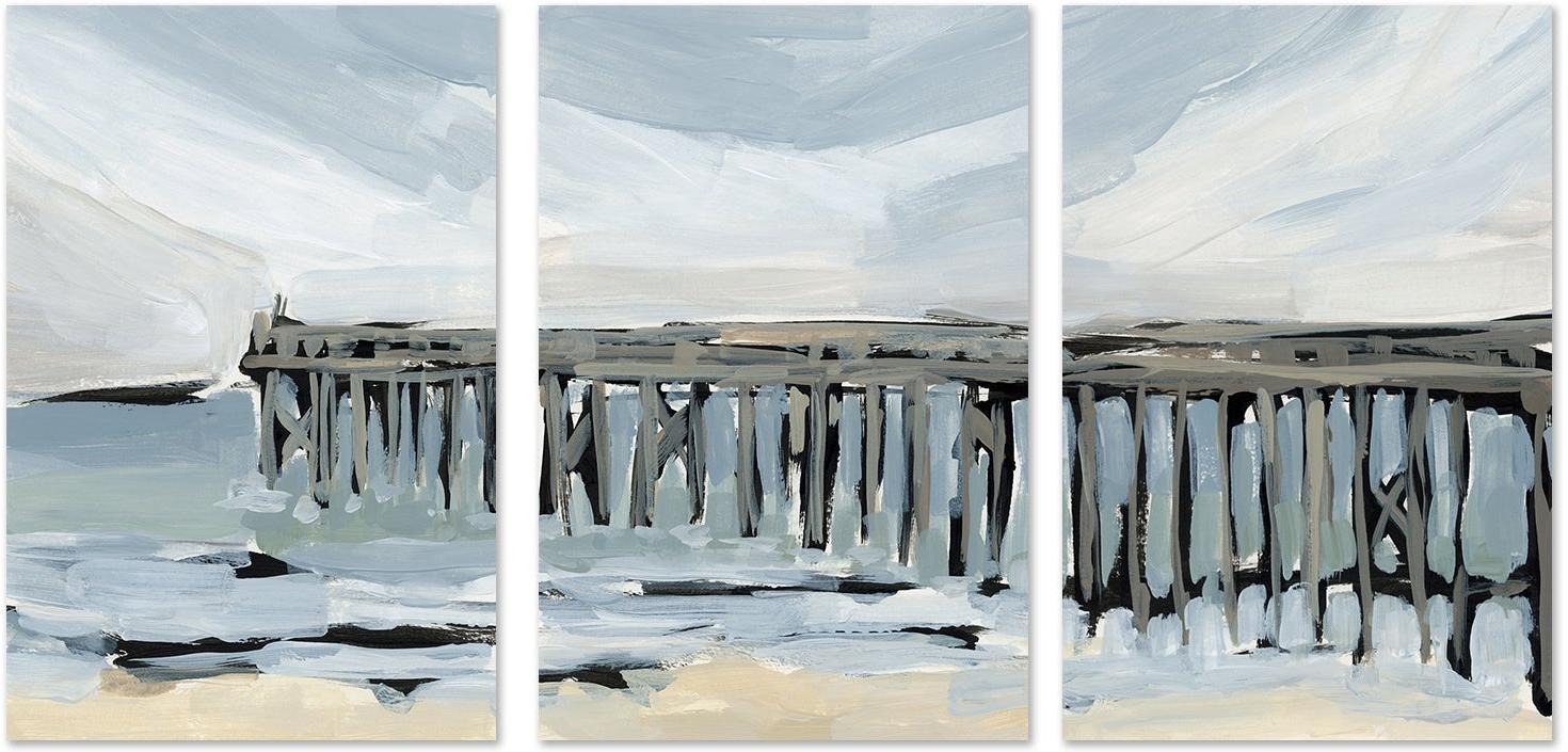 wall-art-print-canvas-poster-framed-By The Sea, Style A, B & C, Set Of 3-by-Emily Wood-Gioia Wall Art