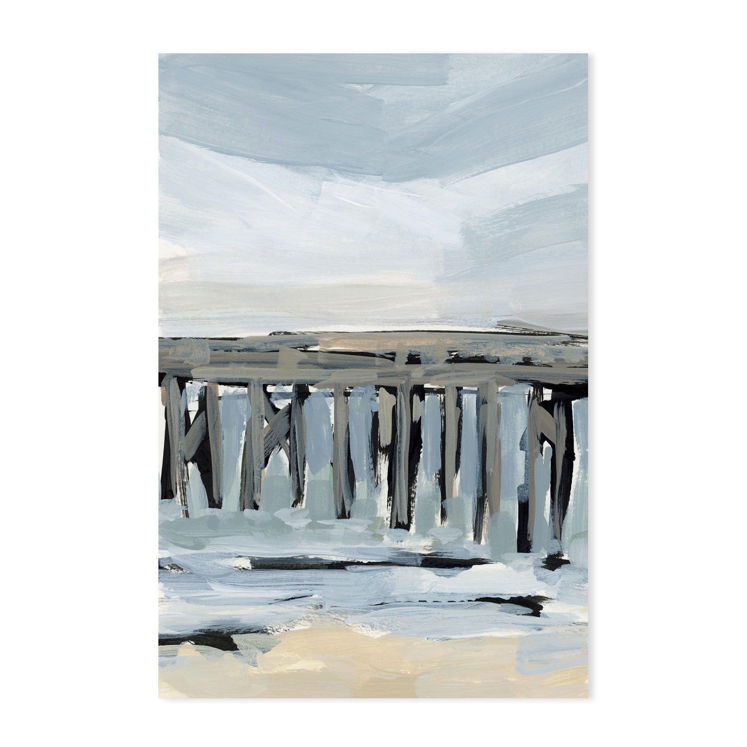 wall-art-print-canvas-poster-framed-By The Sea, Style A, B & C, Set Of 3-by-Emily Wood-Gioia Wall Art