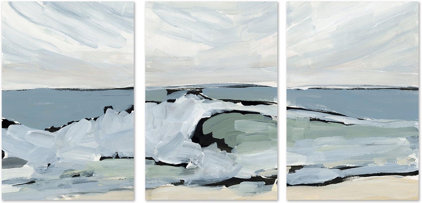 wall-art-print-canvas-poster-framed-By The Sea, Style D, E & F, Set of 3-by-Emily Wood-Gioia Wall Art