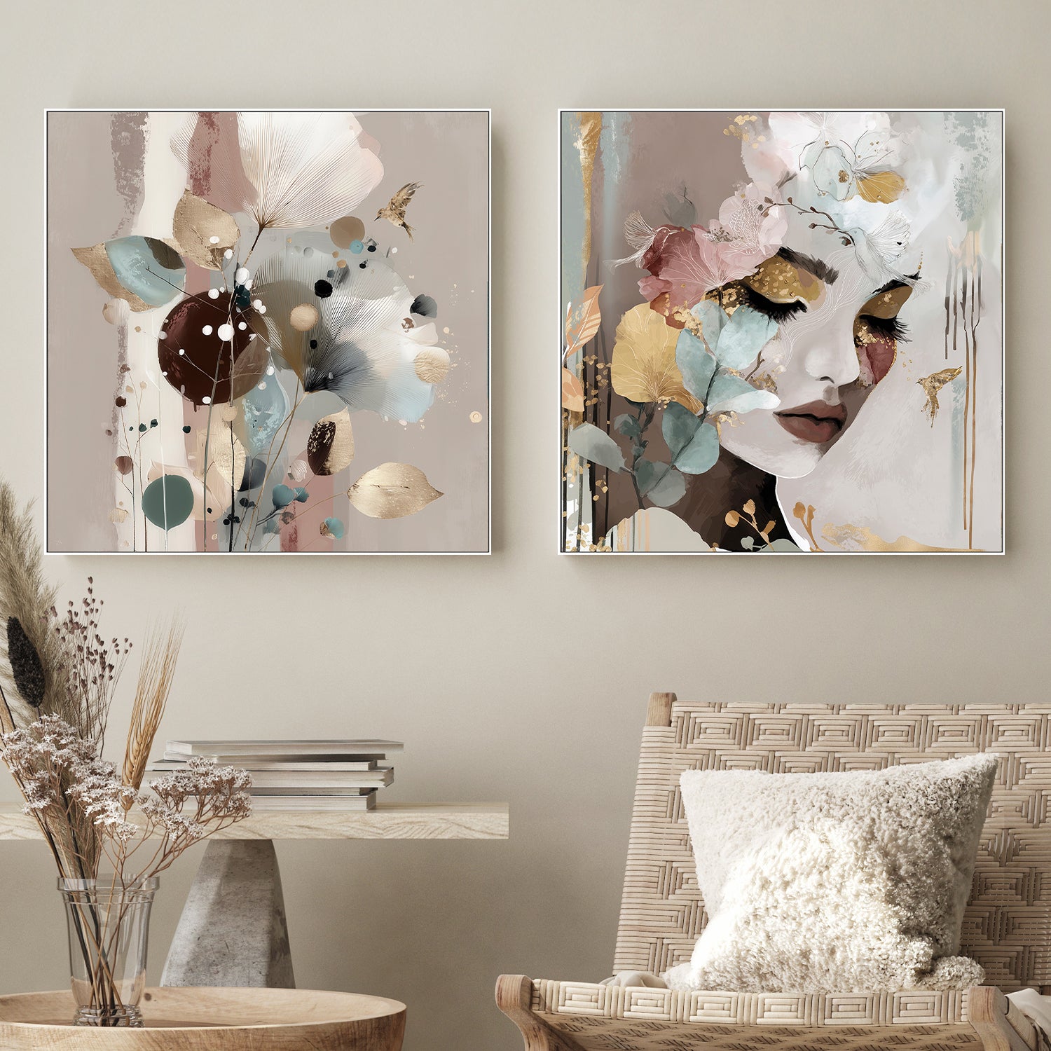 wall-art-print-canvas-poster-framed-Camilla, Left And Right, Set Of 2-2