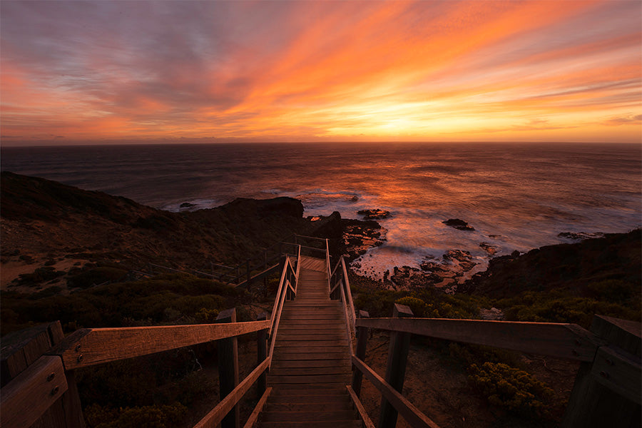 wall-art-print-canvas-poster-framed-Cape Schanck Sunset Stairs-1