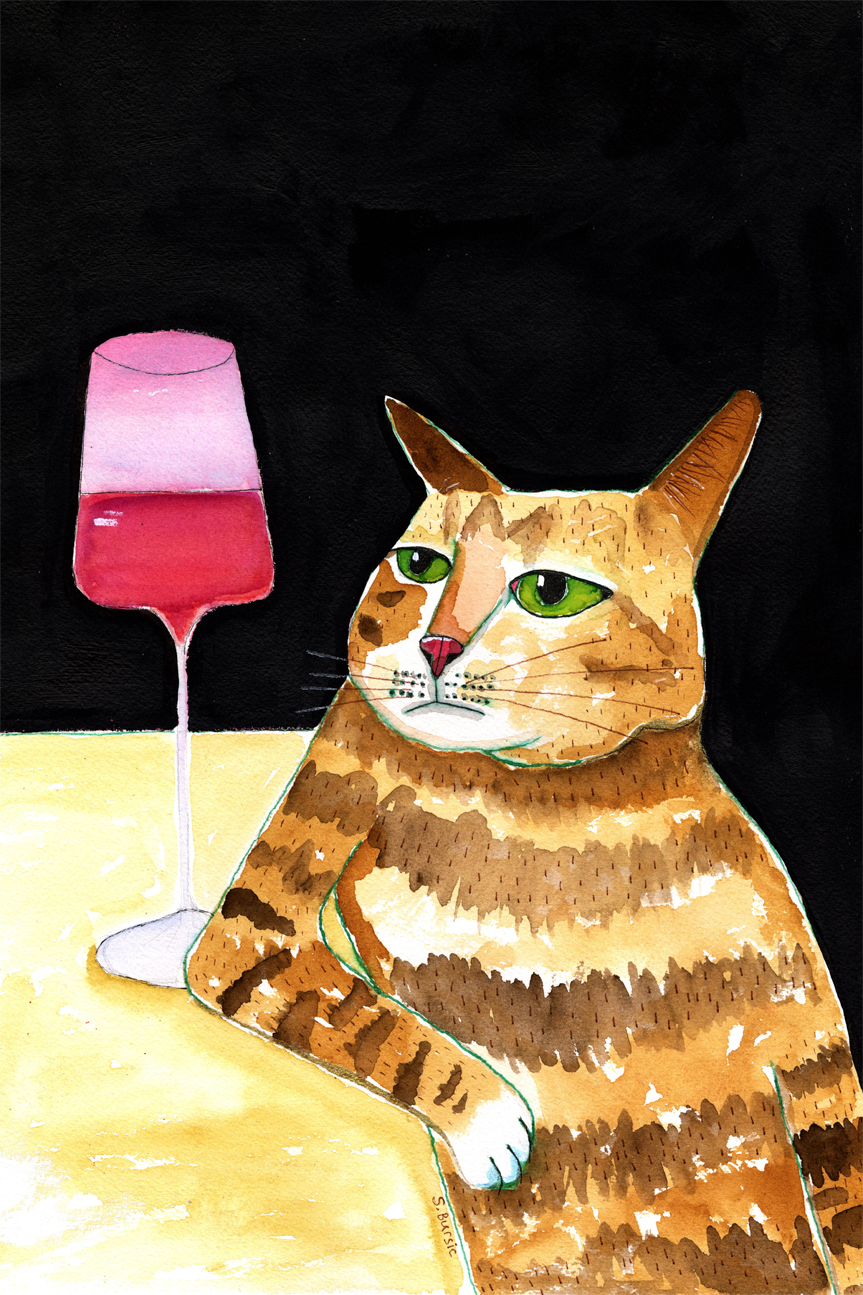 wall-art-print-canvas-poster-framed-Cat At A Bar , By Sharyn Bursic-1