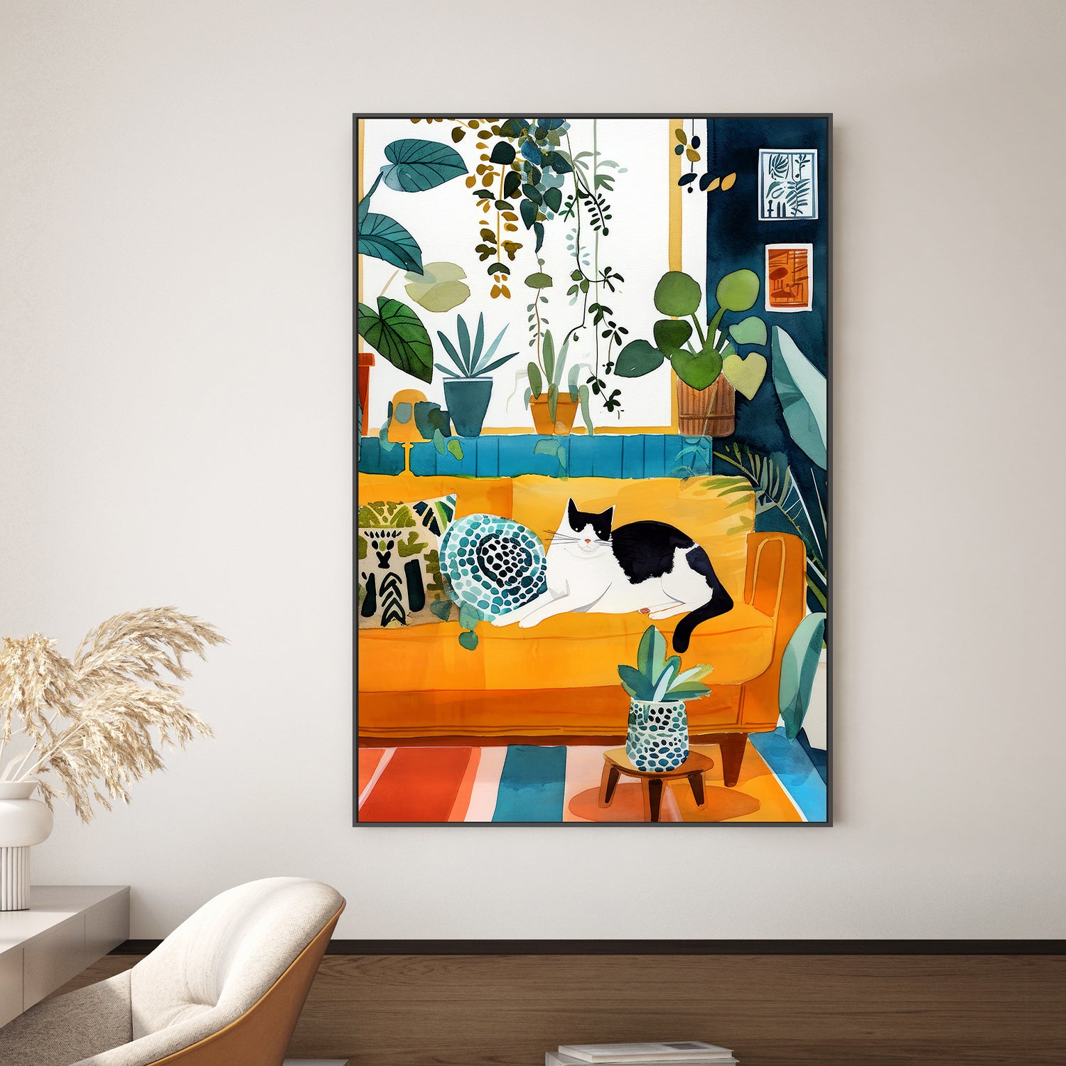 wall-art-print-canvas-poster-framed-Cat's life 5-2