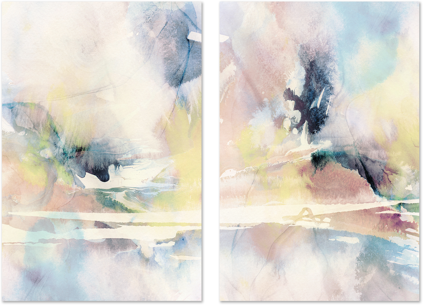 wall-art-print-canvas-poster-framed-Celestial Ink, Style A & B, Set of 2 , By Nina Blue-1