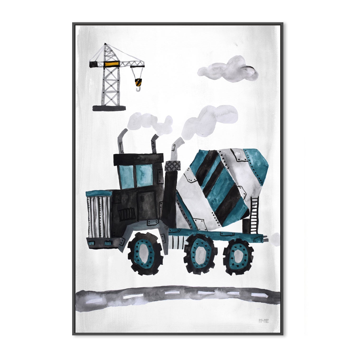 wall-art-print-canvas-poster-framed-Cement Truck , By Pip and Phee-3