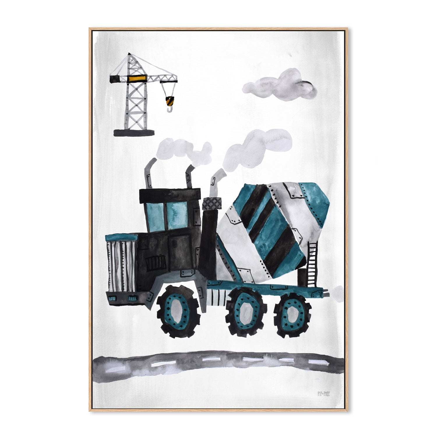 wall-art-print-canvas-poster-framed-Cement Truck , By Pip and Phee-4