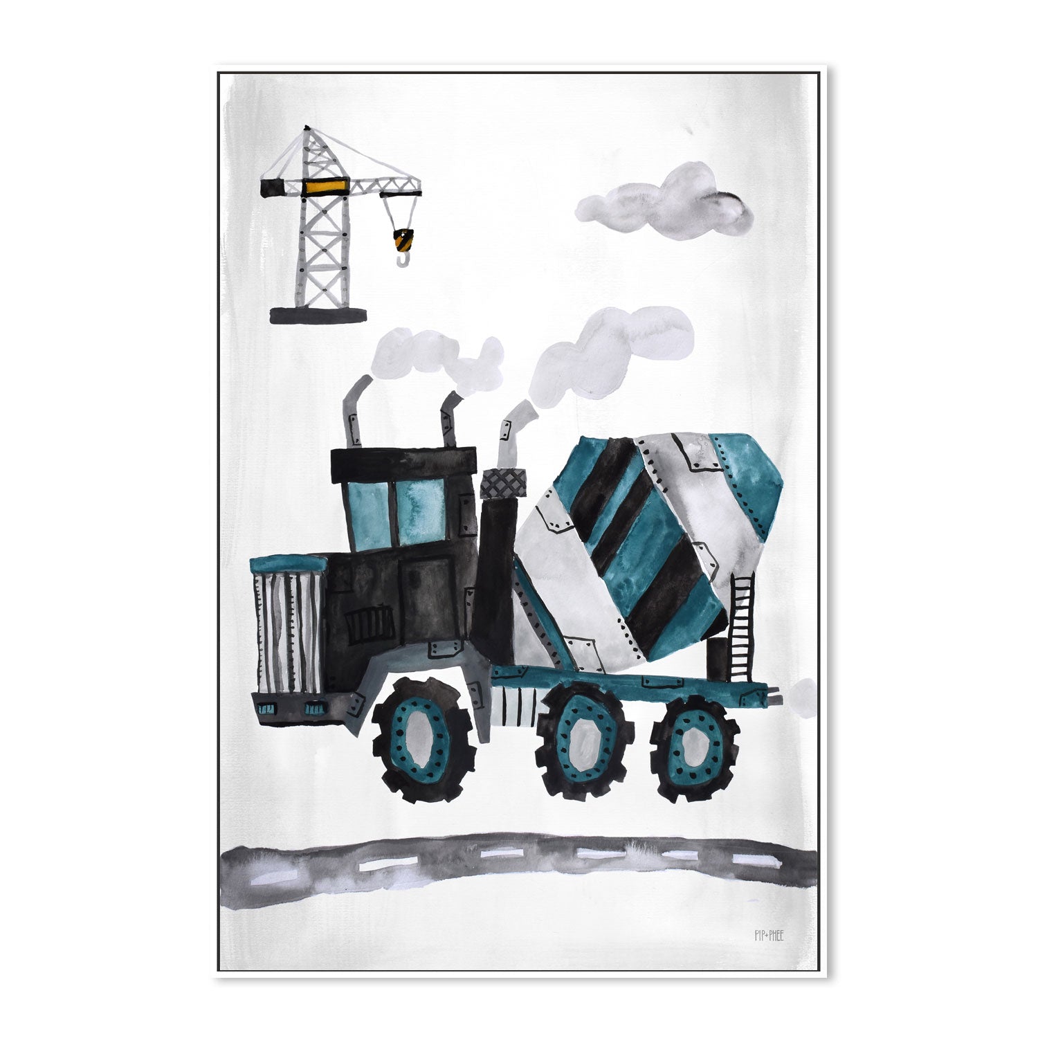 wall-art-print-canvas-poster-framed-Cement Truck , By Pip and Phee-5