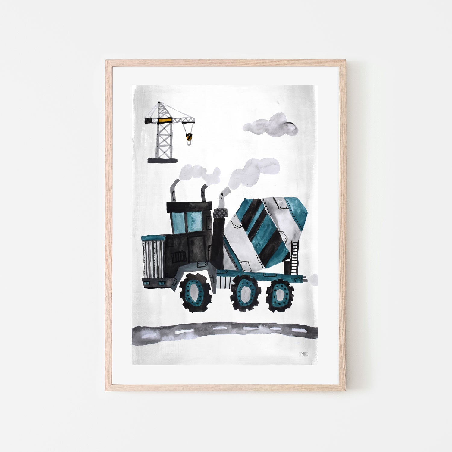 wall-art-print-canvas-poster-framed-Cement Truck , By Pip and Phee-6