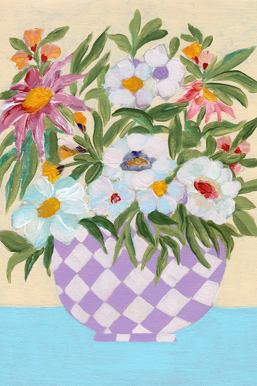 wall-art-print-canvas-poster-framed-Checkerd Pot , By Nikita Jariwala-1