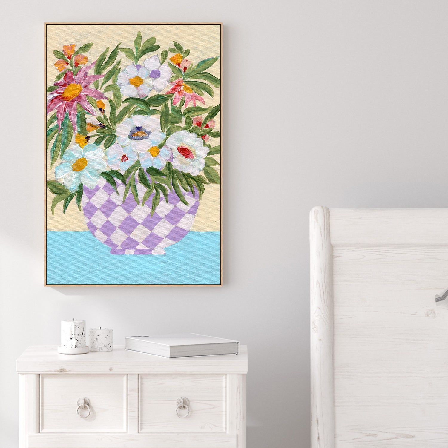 wall-art-print-canvas-poster-framed-Checkerd Pot , By Nikita Jariwala-2