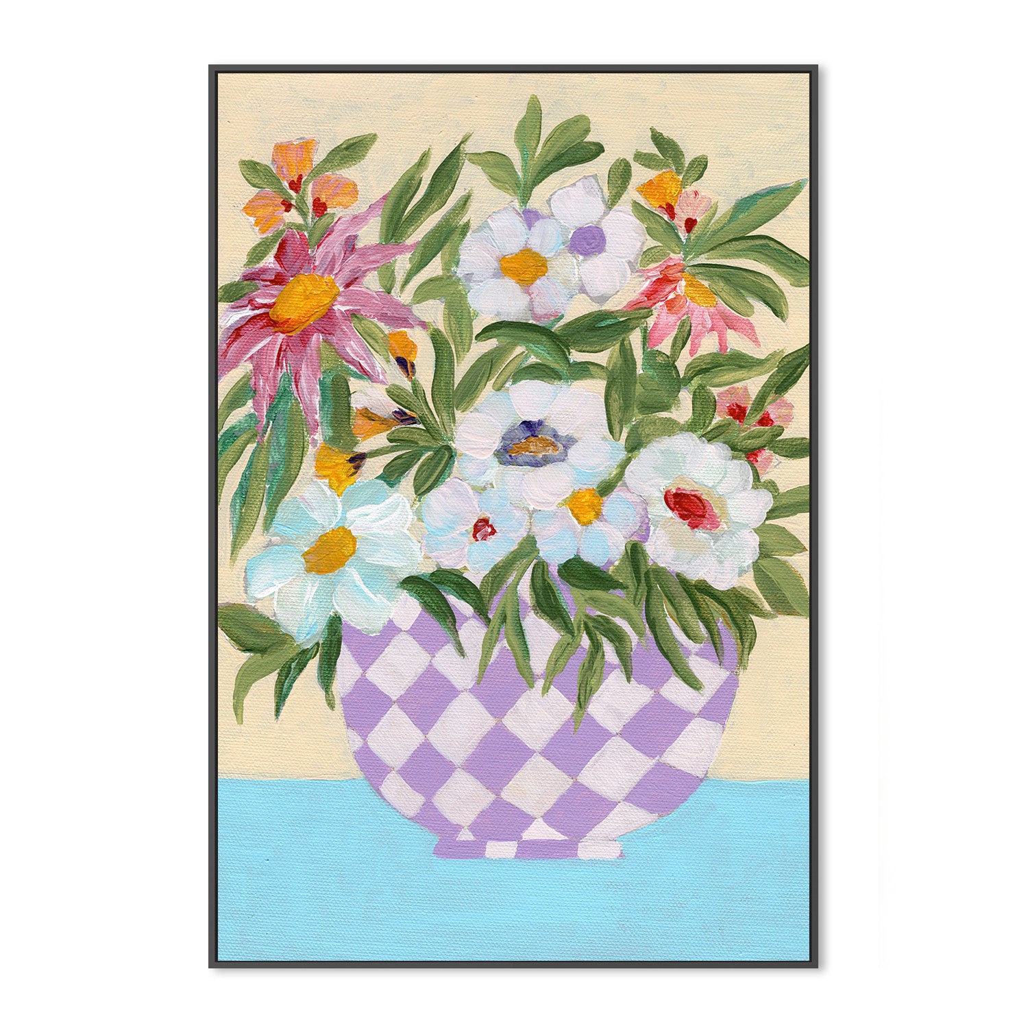 wall-art-print-canvas-poster-framed-Checkerd Pot , By Nikita Jariwala-3