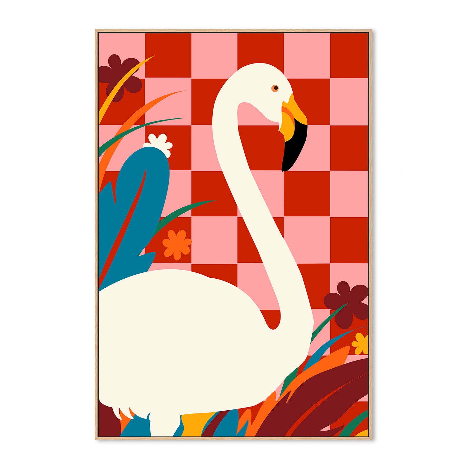 wall-art-print-canvas-poster-framed-Checkers a the Great Egret-4