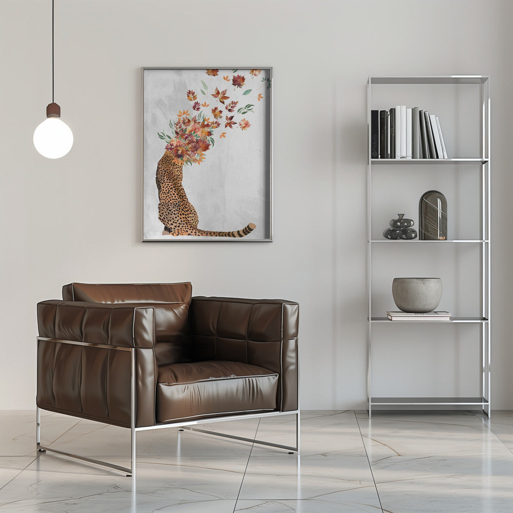 wall-art-print-canvas-poster-framed-Cheetah Autumn Leaves Head , By Sarah Manovski-5