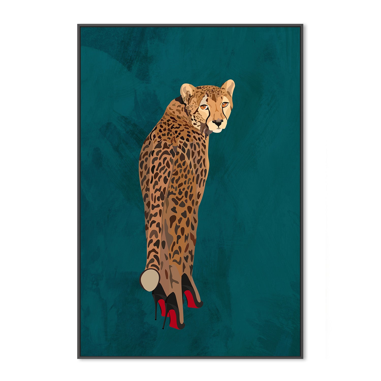 wall-art-print-canvas-poster-framed-Cheetah Red Heels , By Sarah Manovski-3