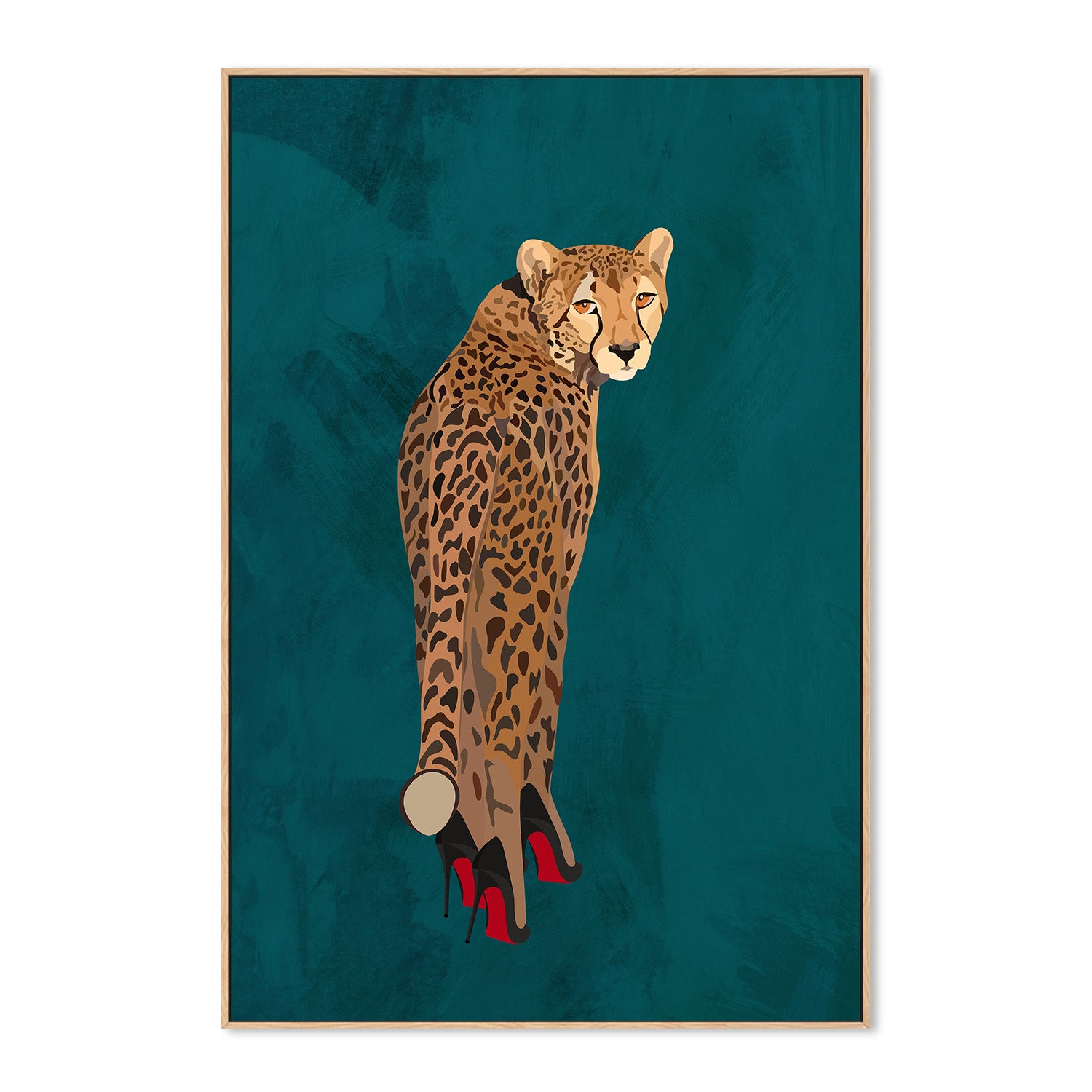 wall-art-print-canvas-poster-framed-Cheetah Red Heels , By Sarah Manovski-4