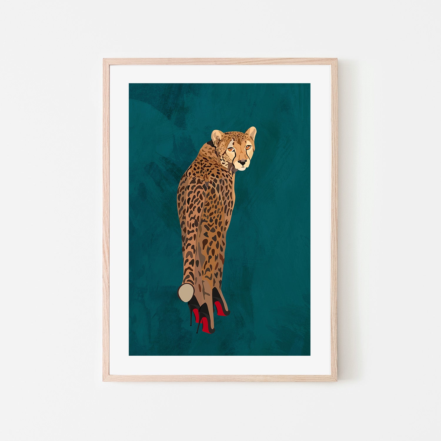 wall-art-print-canvas-poster-framed-Cheetah Red Heels , By Sarah Manovski-6